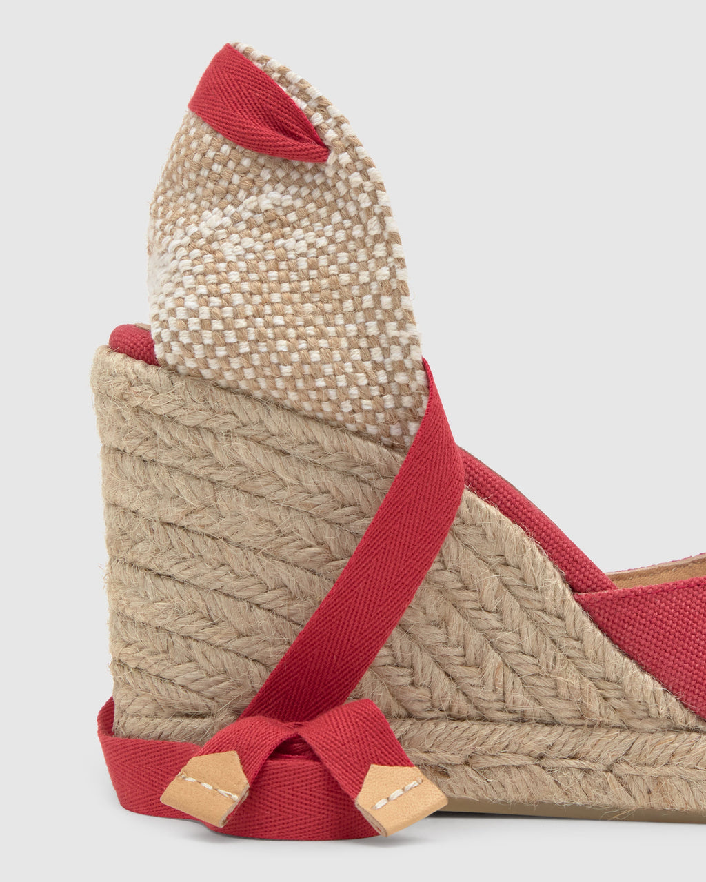 Zapato Cuña Esparto Rojo | Carina