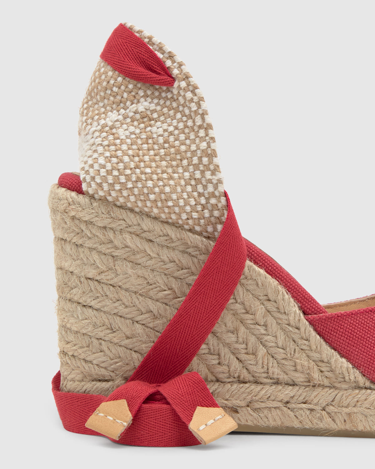 Zapato Cuña Esparto Rojo | Carina