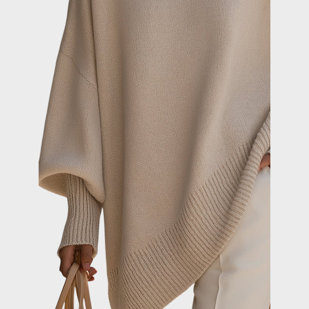 Capa de Punto Asimétrica Oversize | Celeste