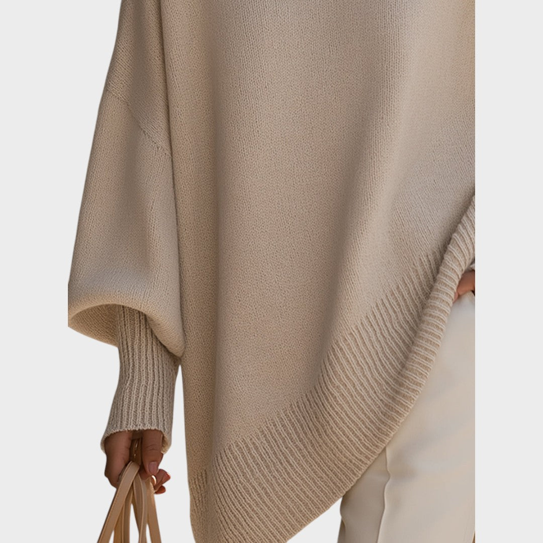 Capa de Punto Asimétrica Oversize | Celeste