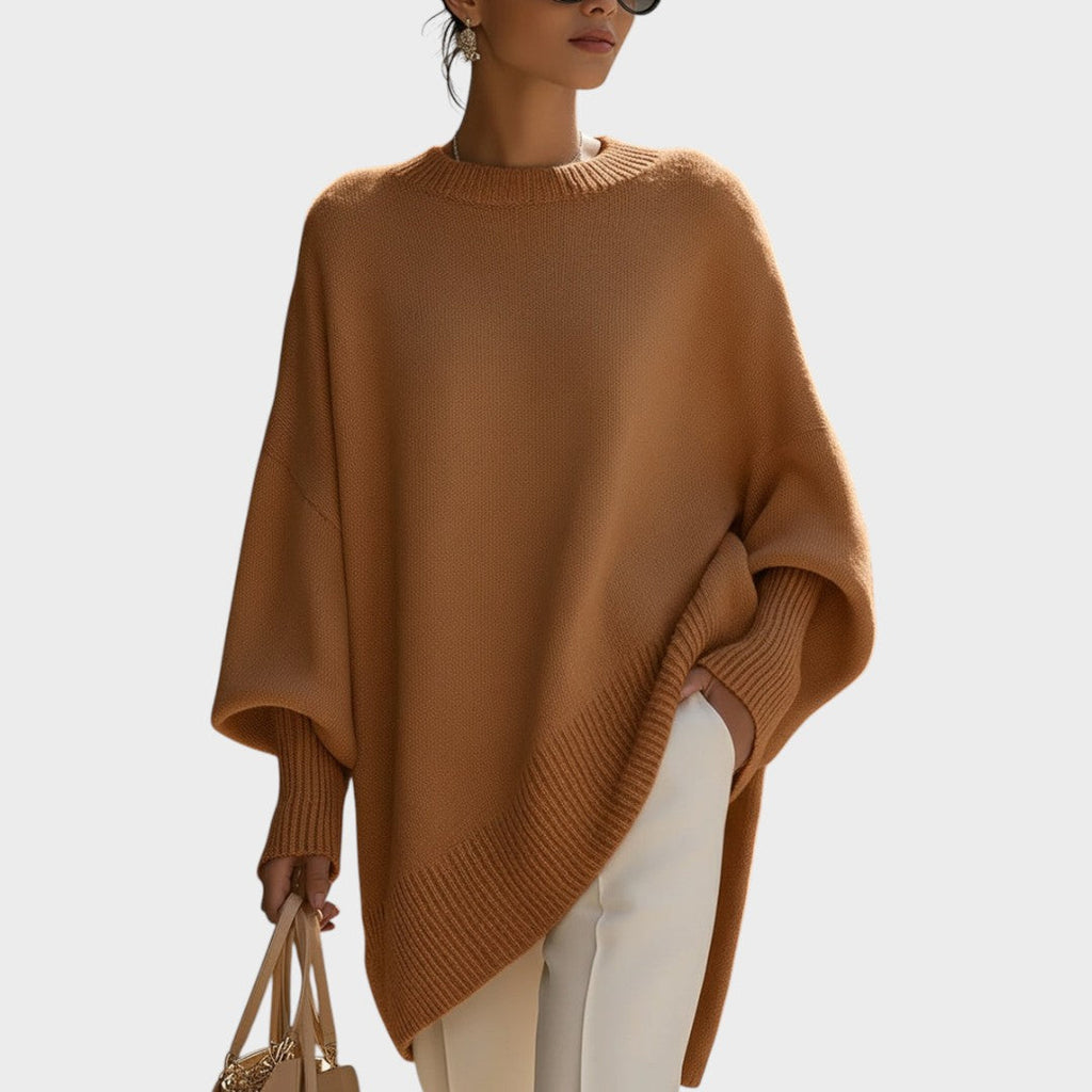 Capa de Punto Asimétrica Oversize | Celeste