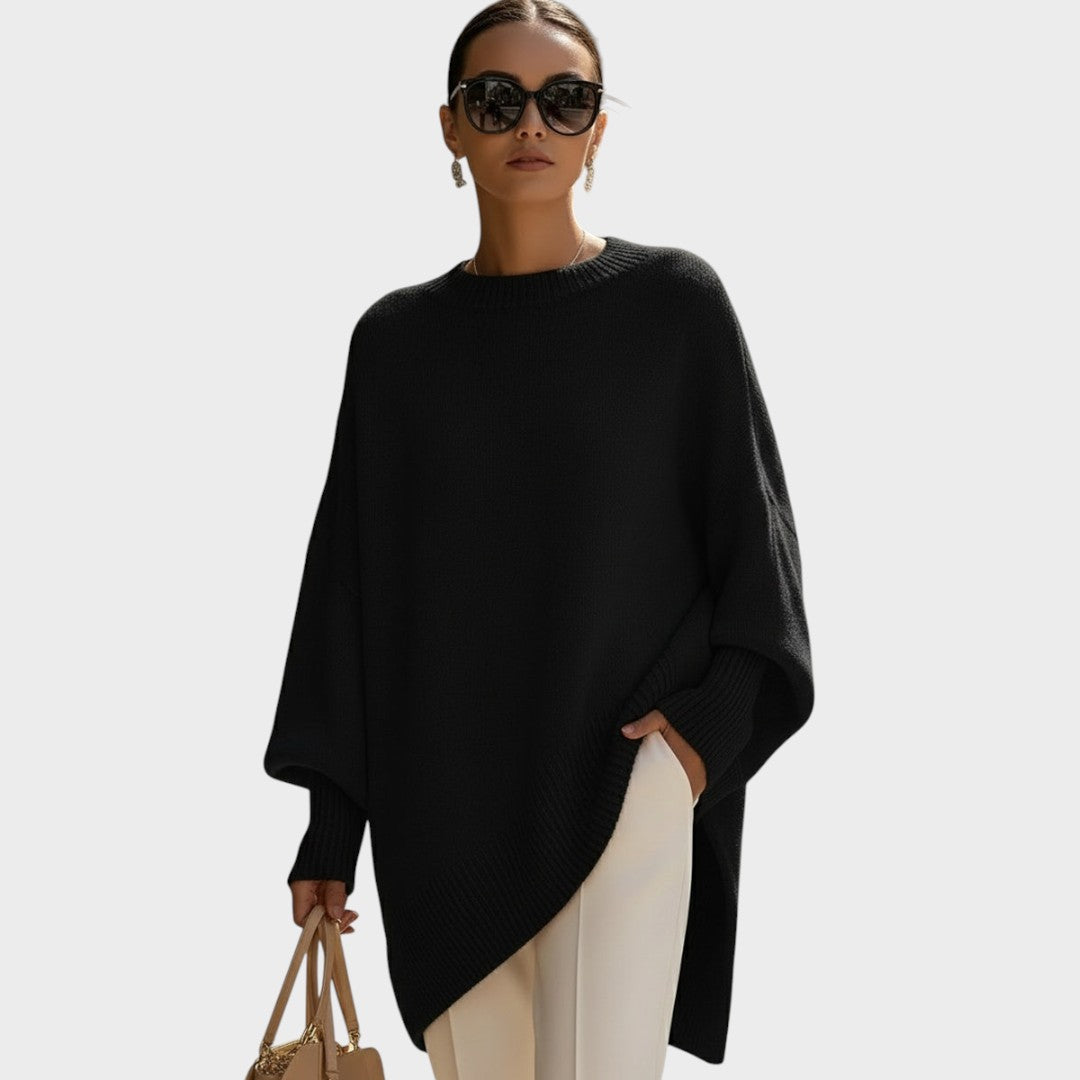 Capa de Punto Asimétrica Oversize | Celeste
