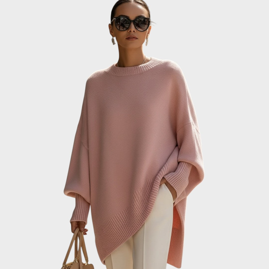 Capa de Punto Asimétrica Oversize | Celeste