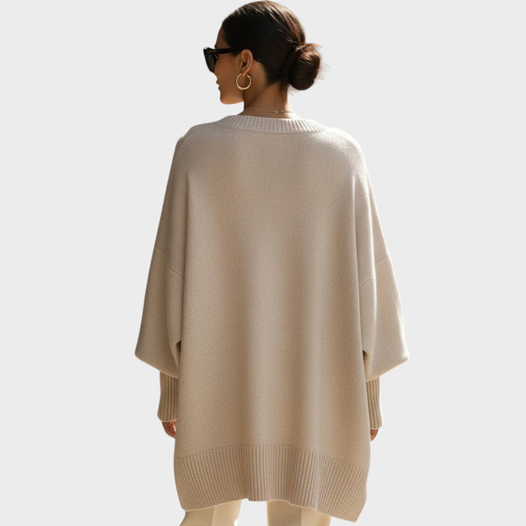 Capa de Punto Asimétrica Oversize | Celeste