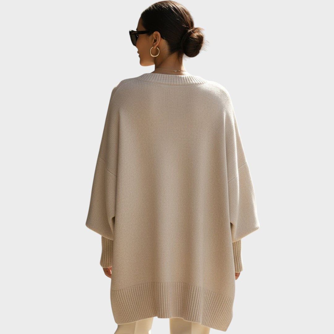 Capa de Punto Asimétrica Oversize | Celeste