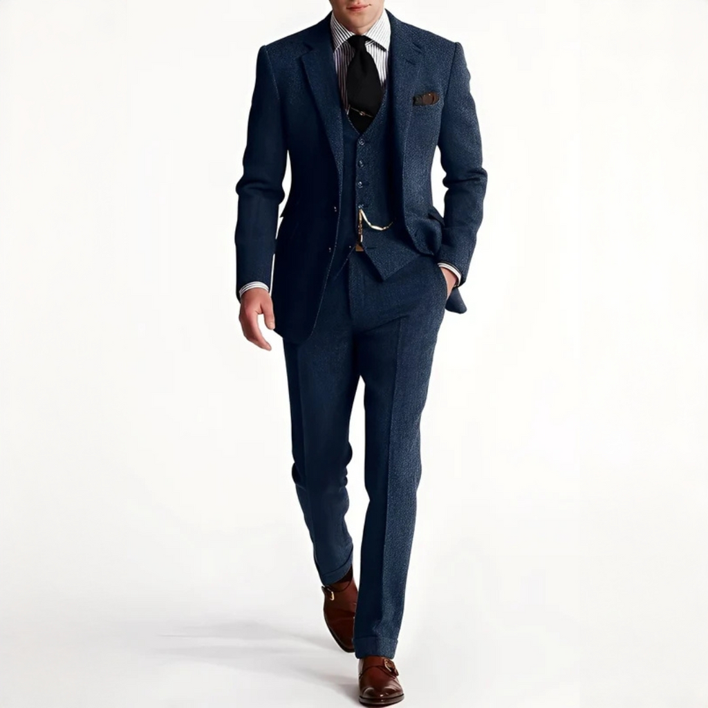 Traje Tres Piezas Tweed Elegante Hombre | Desmond