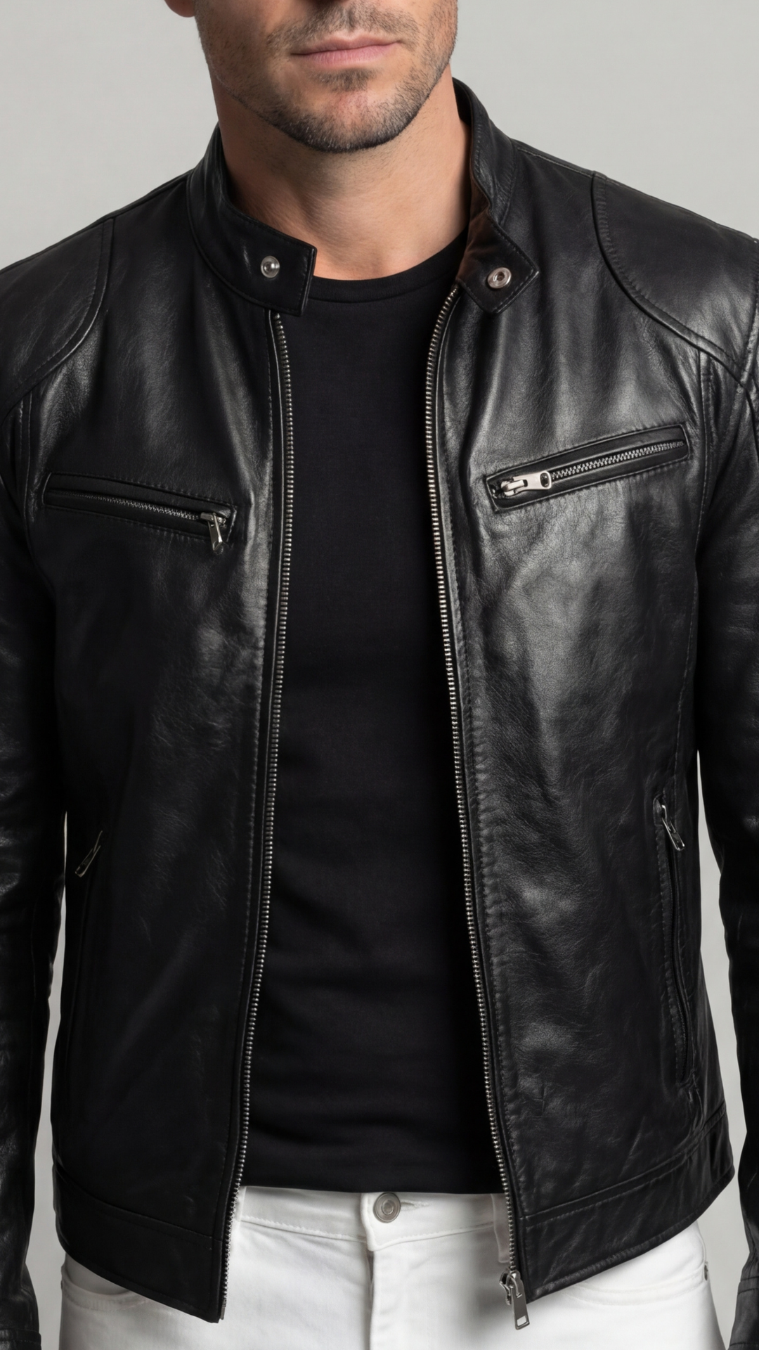 Chaqueta de Piel Hombre Elegante Otoño | Marc