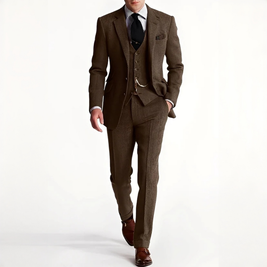 Traje Tres Piezas Tweed Elegante Hombre | Desmond