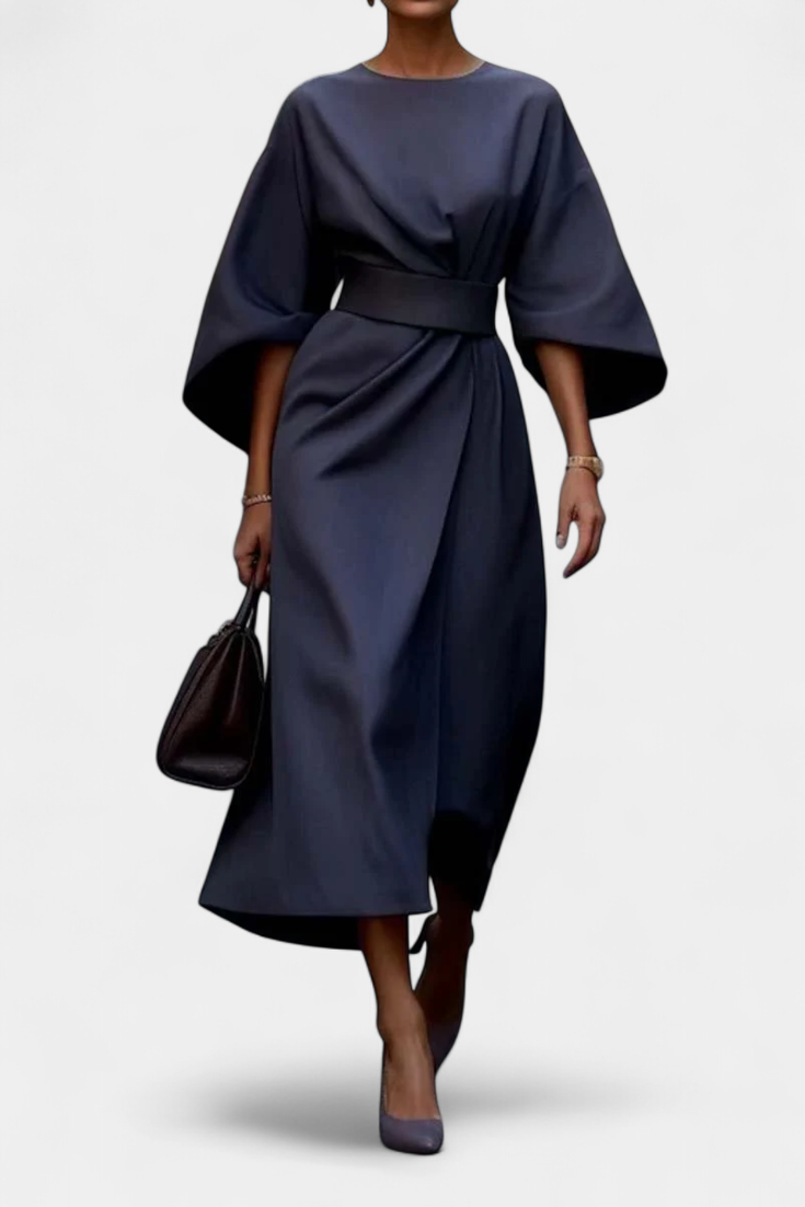 Vestido Manga Linterna Cintura Ajustada Mujer | Micaela