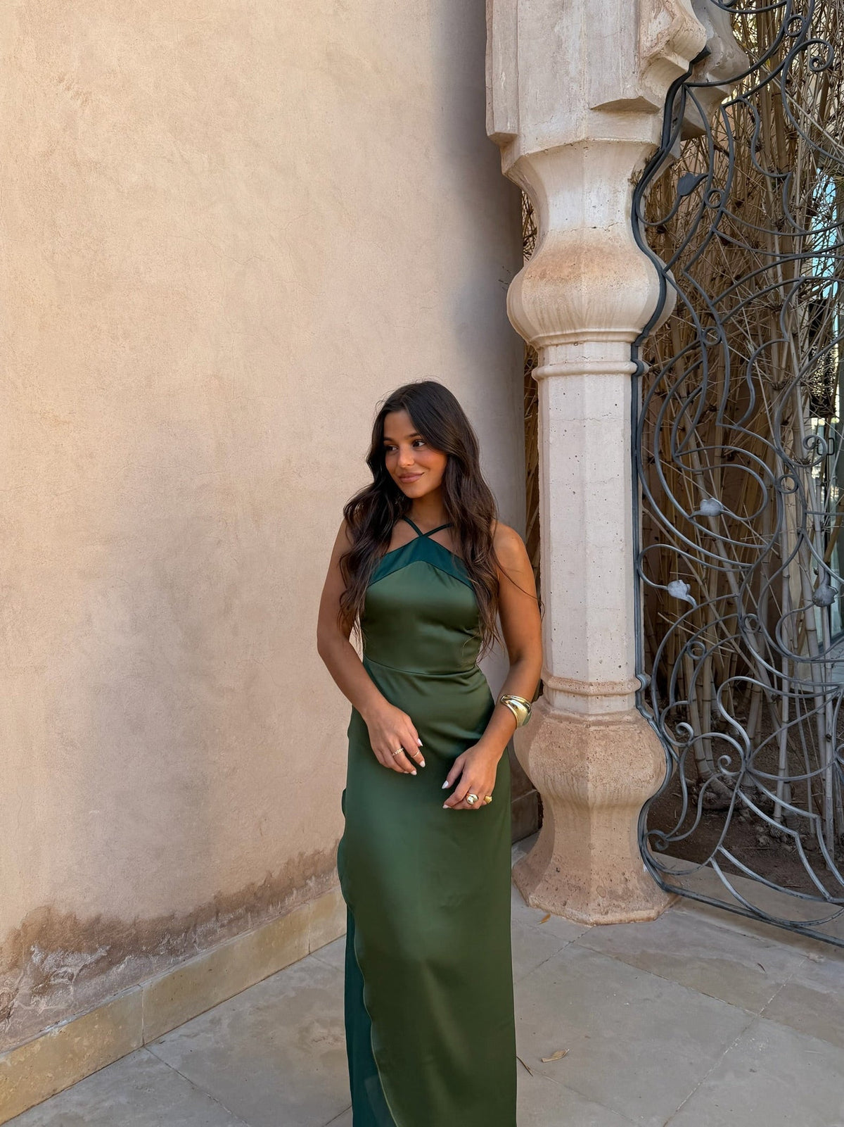 Vestido Elegante Verde Mujer Invitada de boda | Oasis