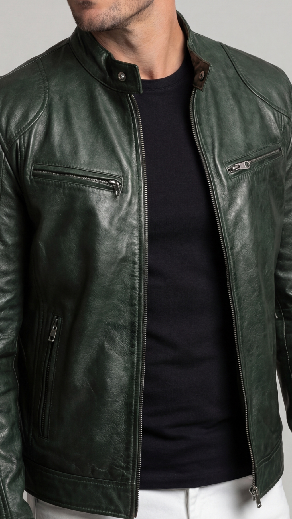 Chaqueta de Piel Hombre Elegante Otoño | Marc