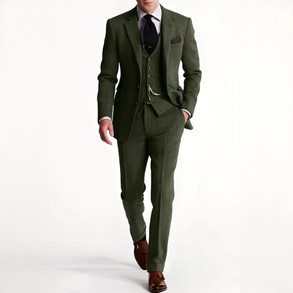 Traje Tres Piezas Tweed Elegante Hombre | Desmond