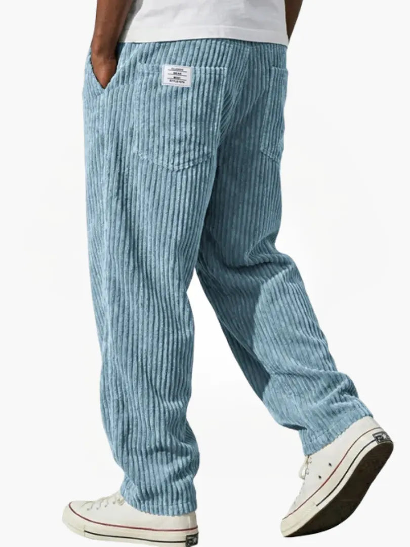 Pantalon en velours côtelé pour homme avec taille élastique
