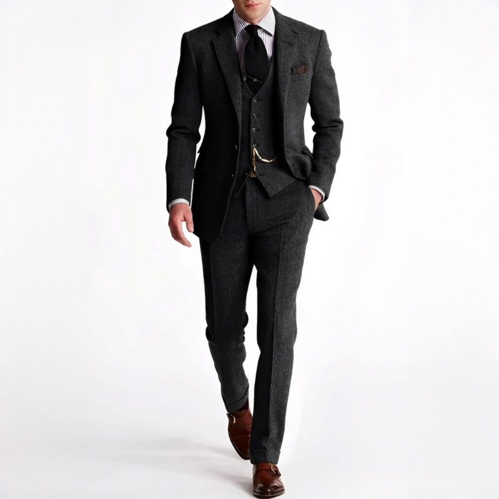 Traje Tres Piezas Tweed Elegante Hombre | Desmond