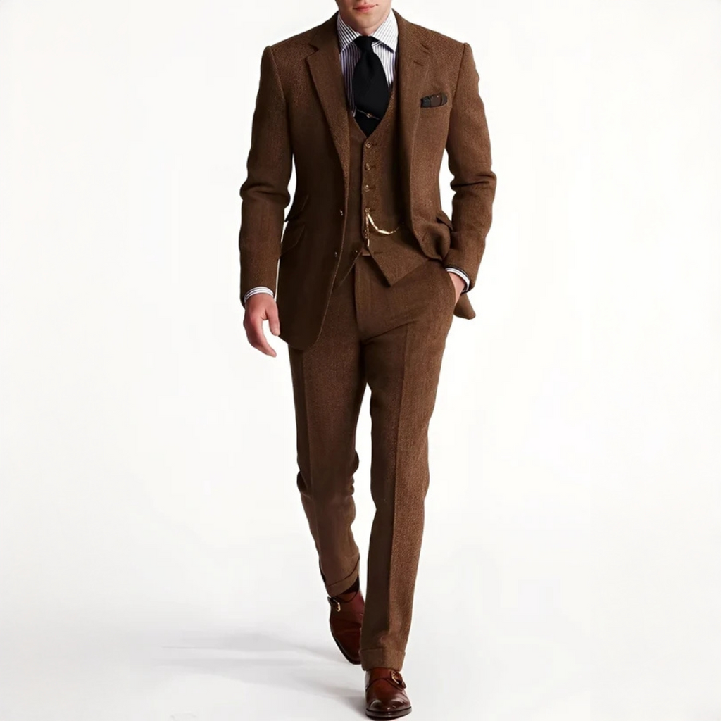 Traje Tres Piezas Tweed Elegante Hombre | Desmond