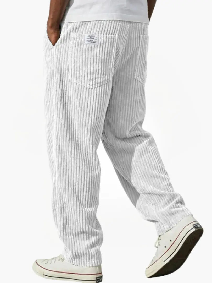 Pantalon en velours côtelé pour homme avec taille élastique