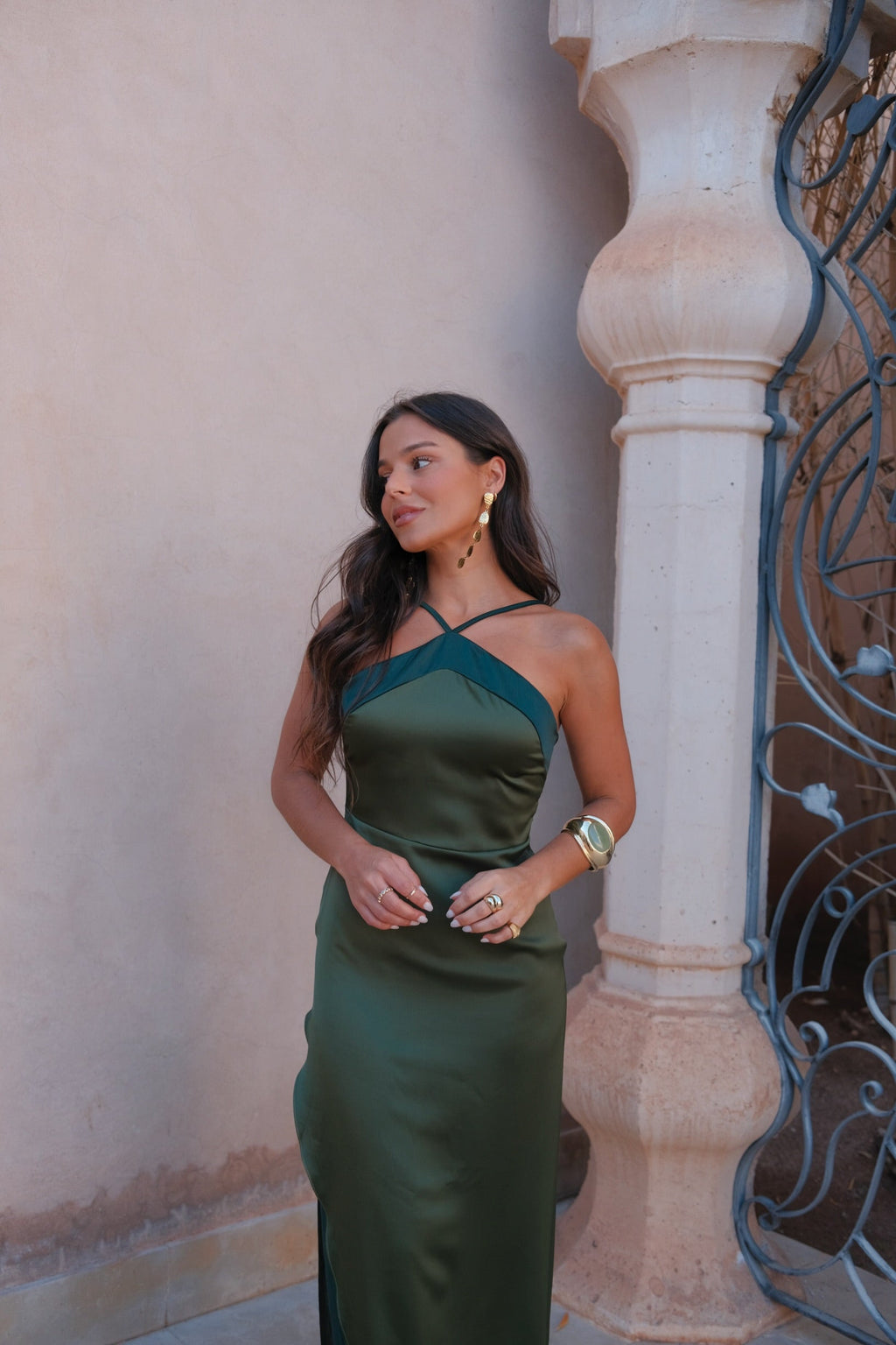 Vestido Elegante Verde Mujer Invitada de boda | Oasis