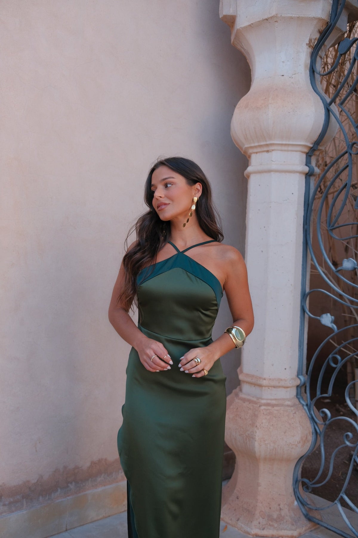 Vestido Elegante Verde Mujer Invitada de boda | Oasis