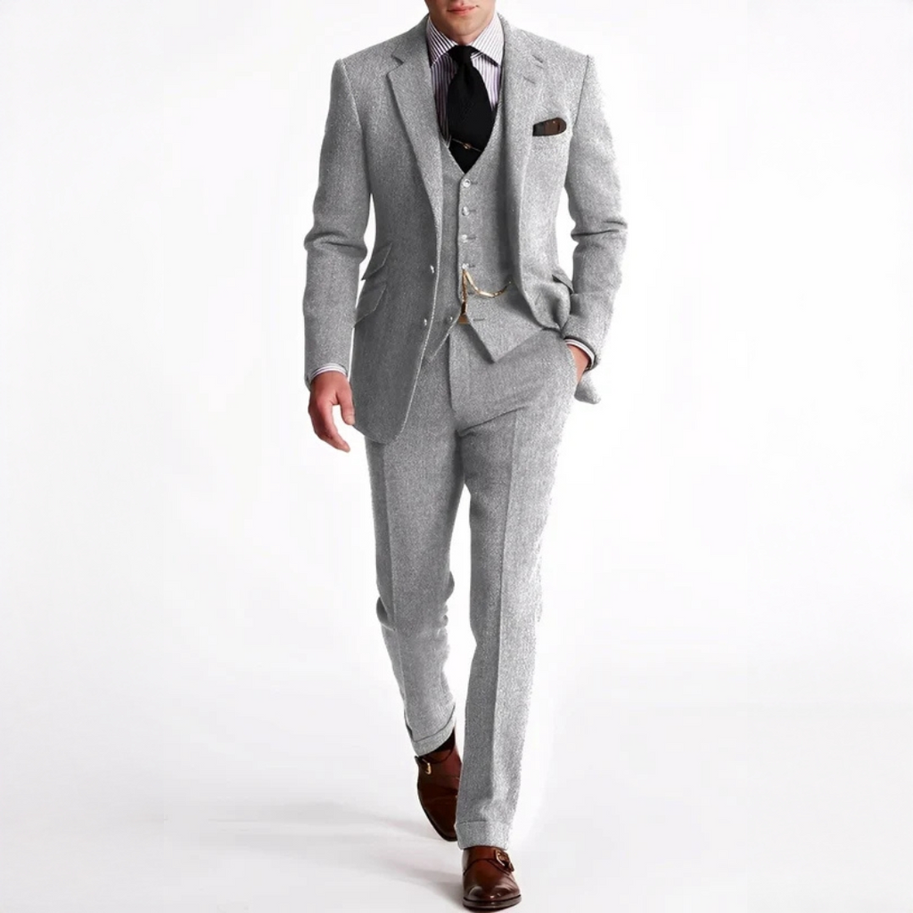 Traje Tres Piezas Tweed Elegante Hombre | Desmond