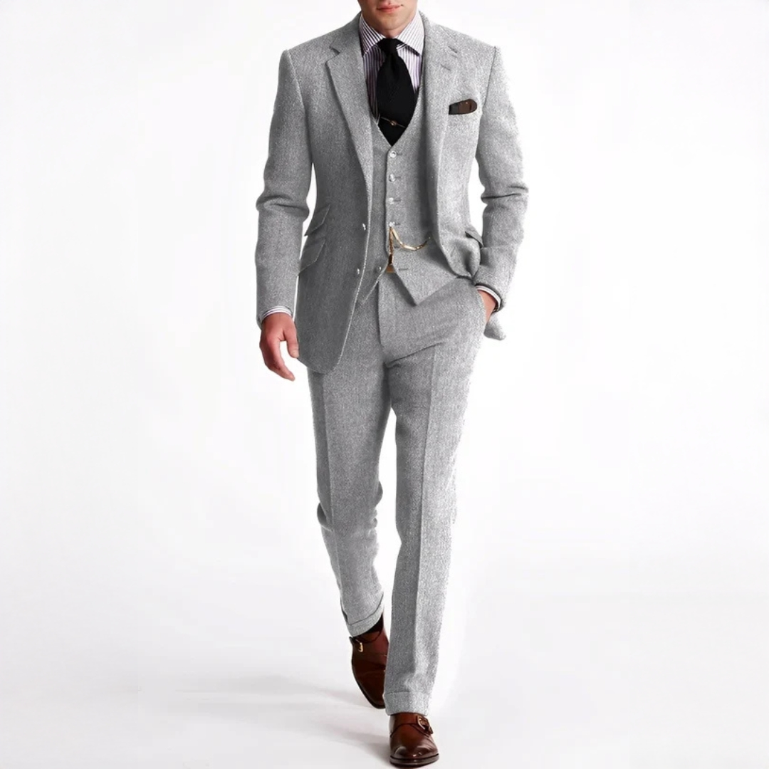Traje Tres Piezas Tweed Elegante Hombre | Desmond