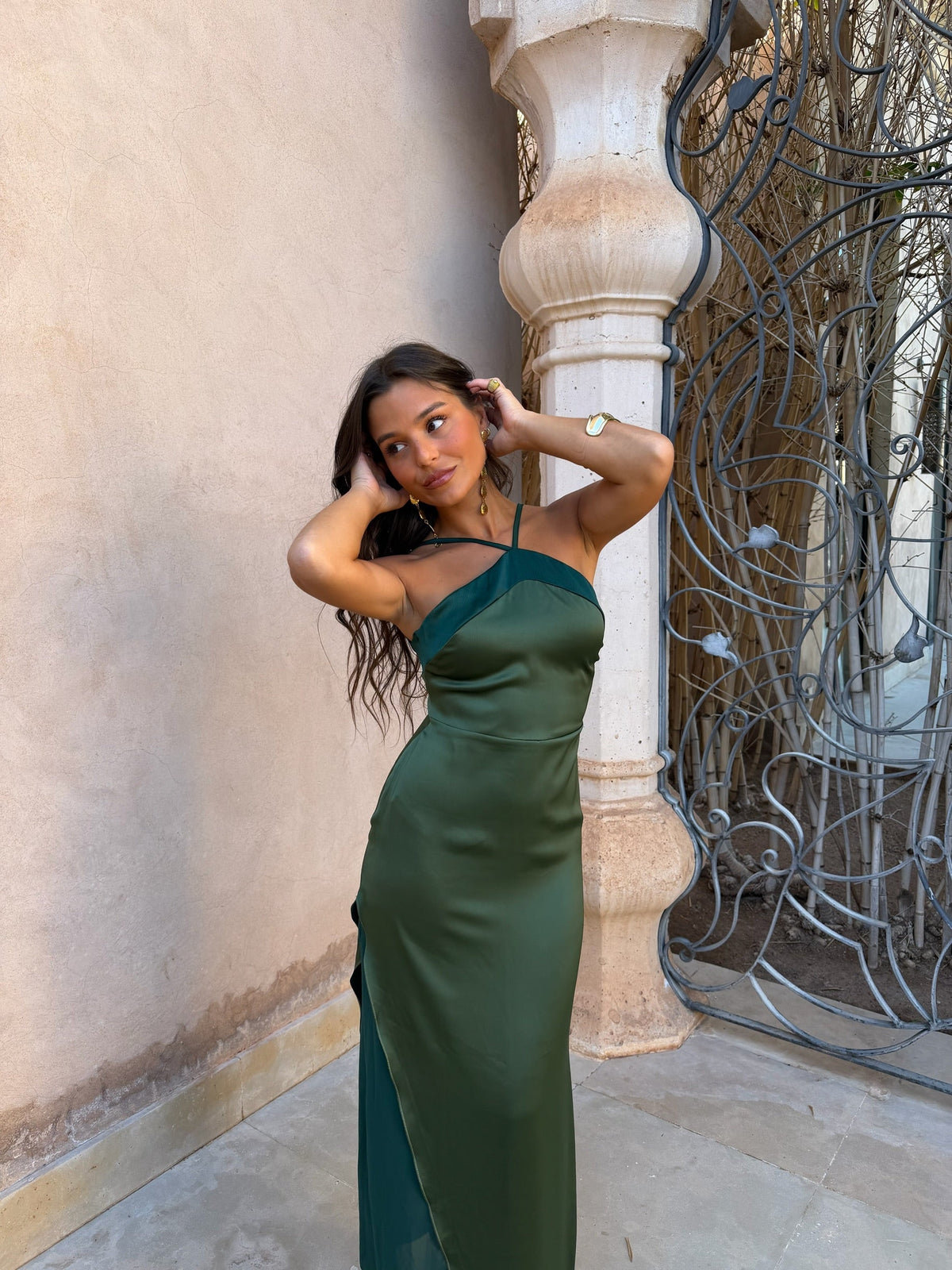 Vestido Elegante Verde Mujer Invitada de boda | Oasis