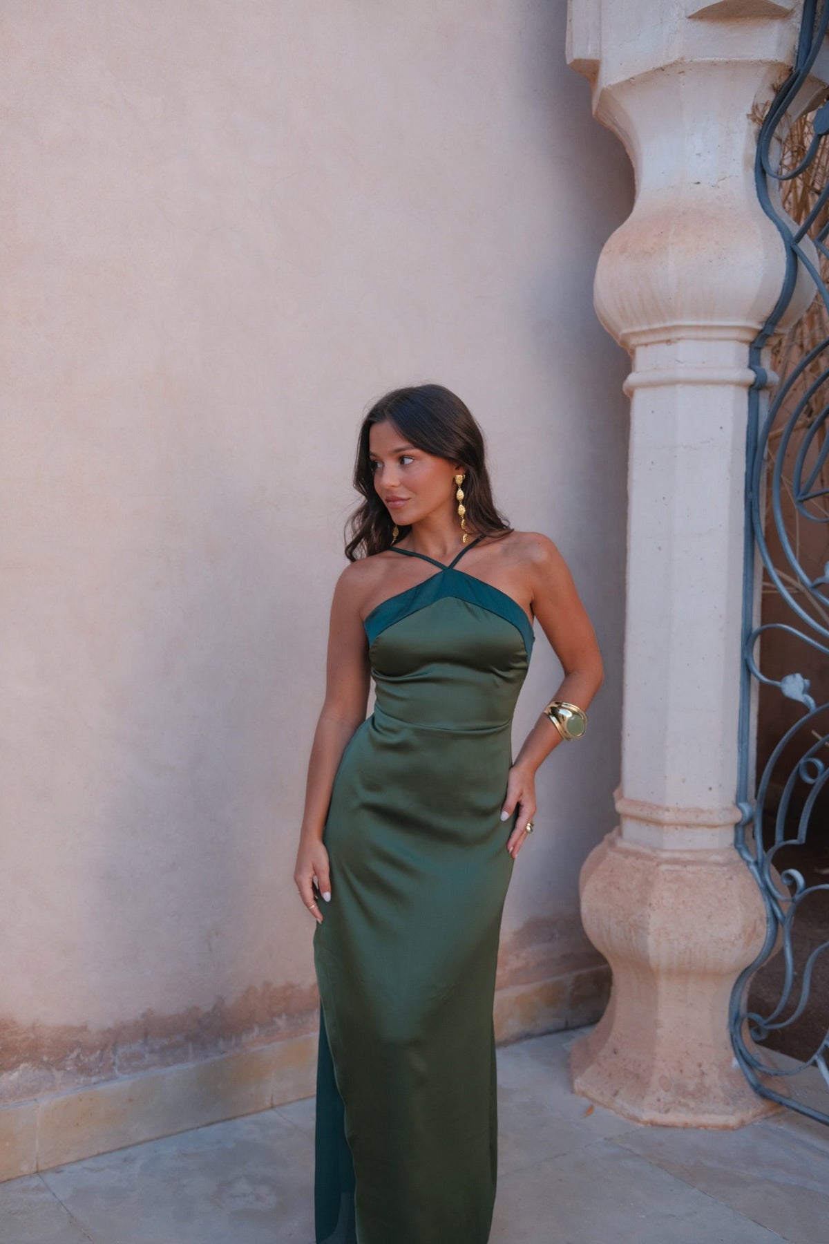 Vestido Elegante Verde Mujer Invitada de boda | Oasis