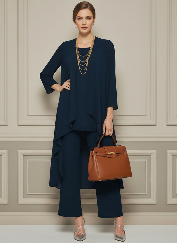 Conjunto 3 Piezas Cárdigan Camiseta y Pantalones Mujer | ELVY