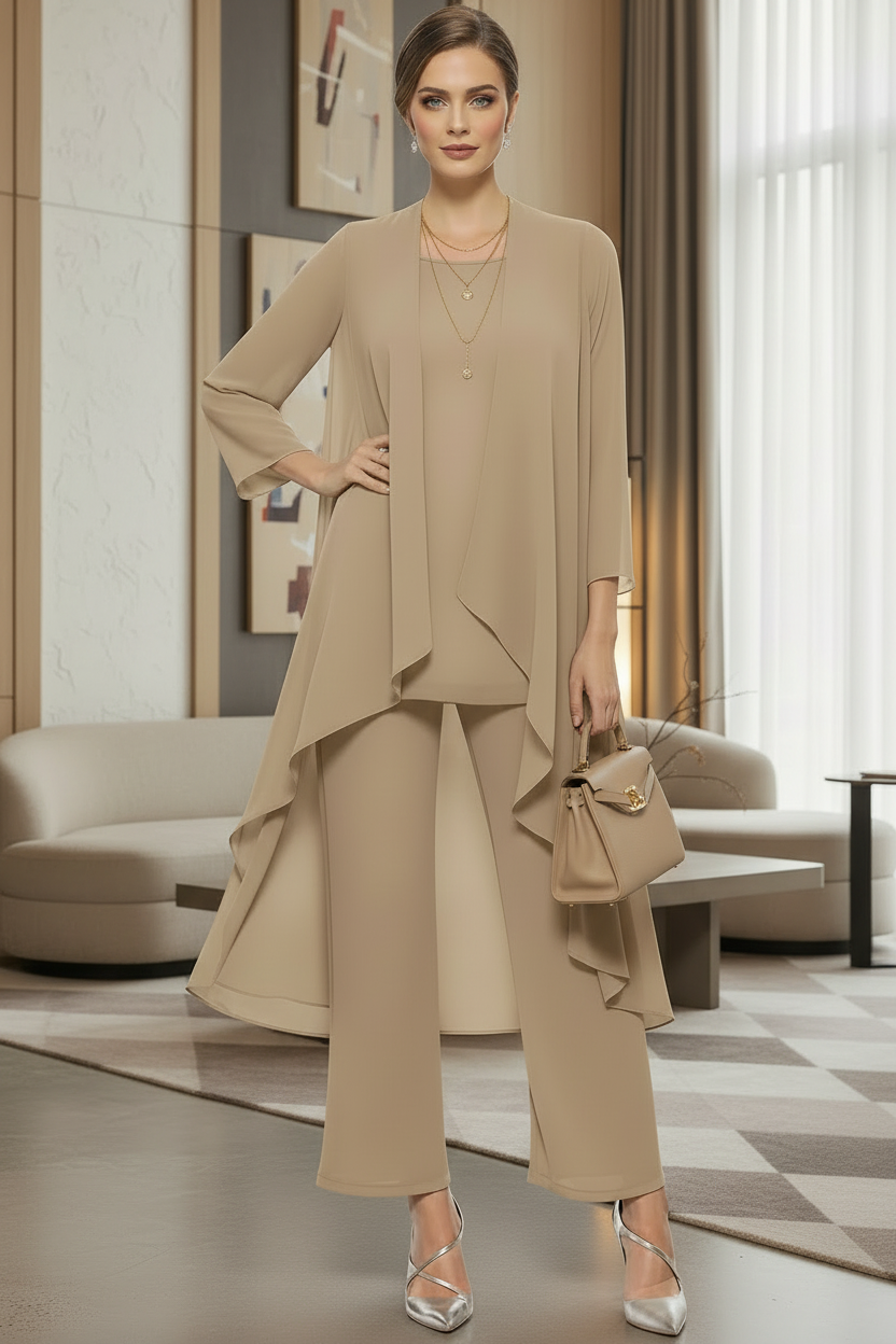 Conjunto 3 Piezas Cárdigan Camiseta y Pantalones Mujer | ELVY