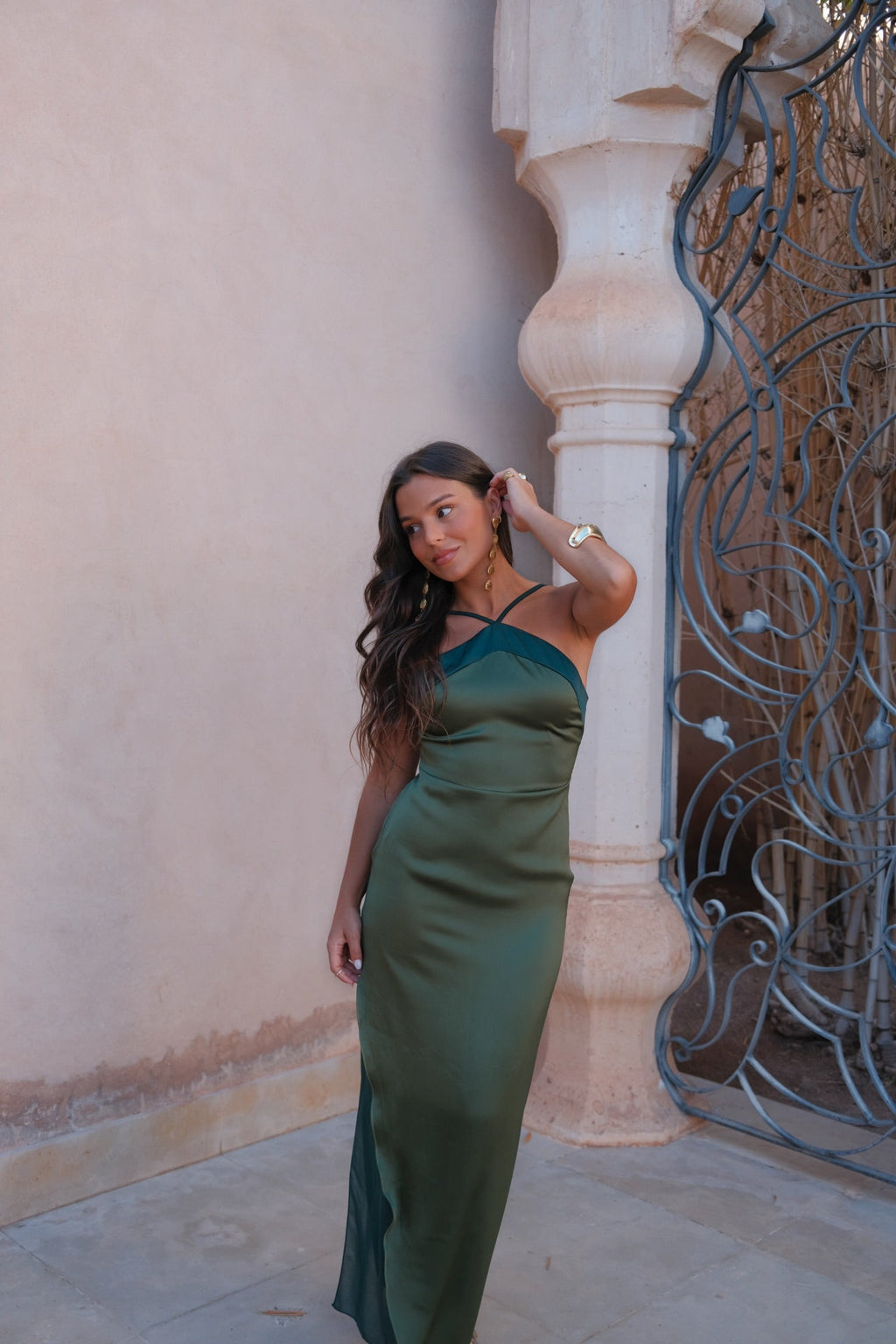 Vestido Elegante Verde Mujer Invitada de boda | Oasis