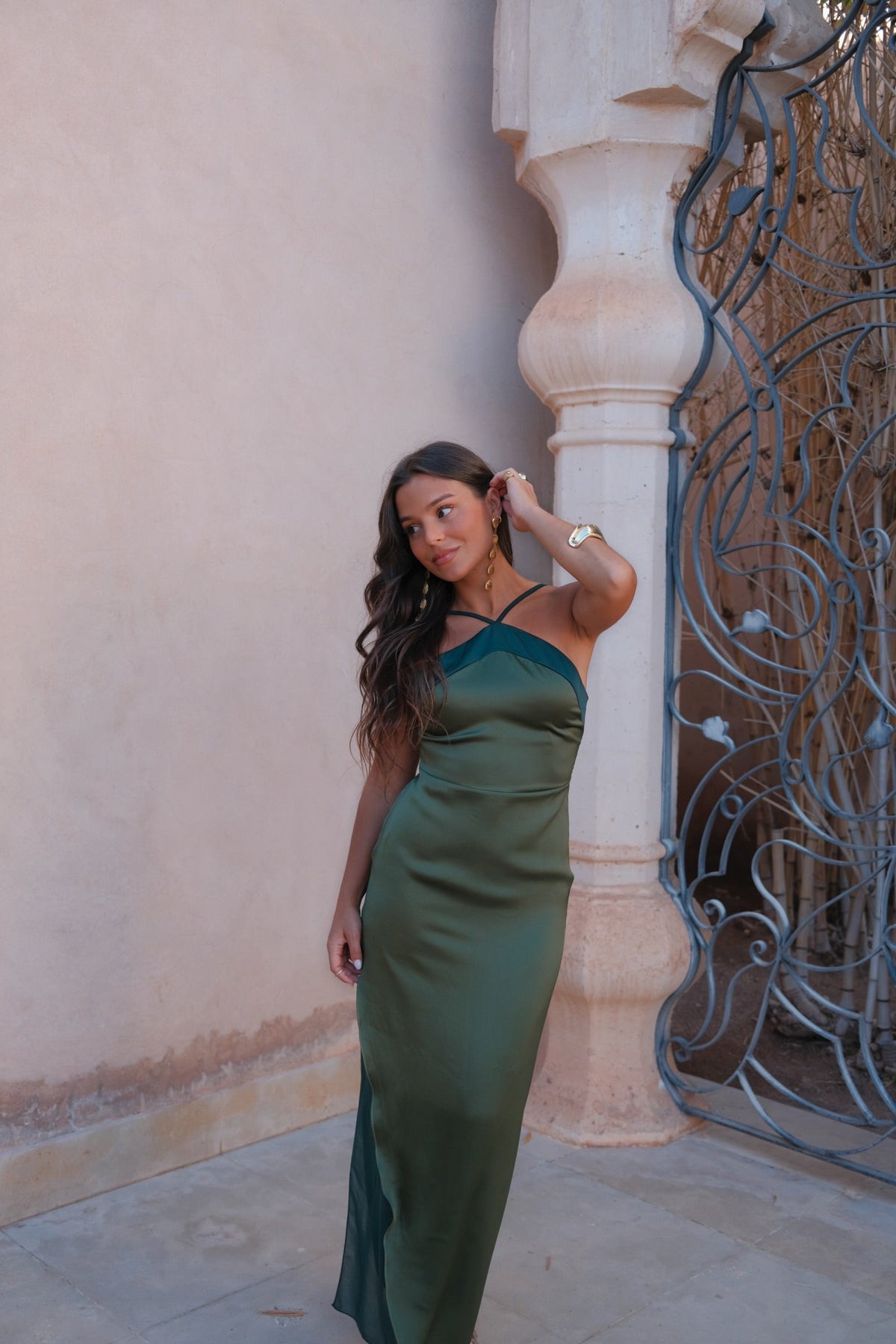 Vestido Elegante Verde Mujer Invitada de boda | Oasis