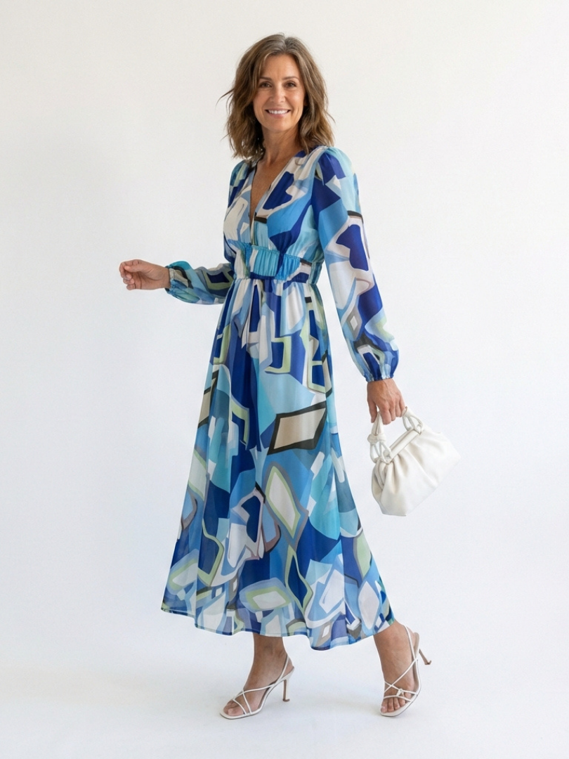 Vestido Largo Floral Manga Larga Mujer | Althea