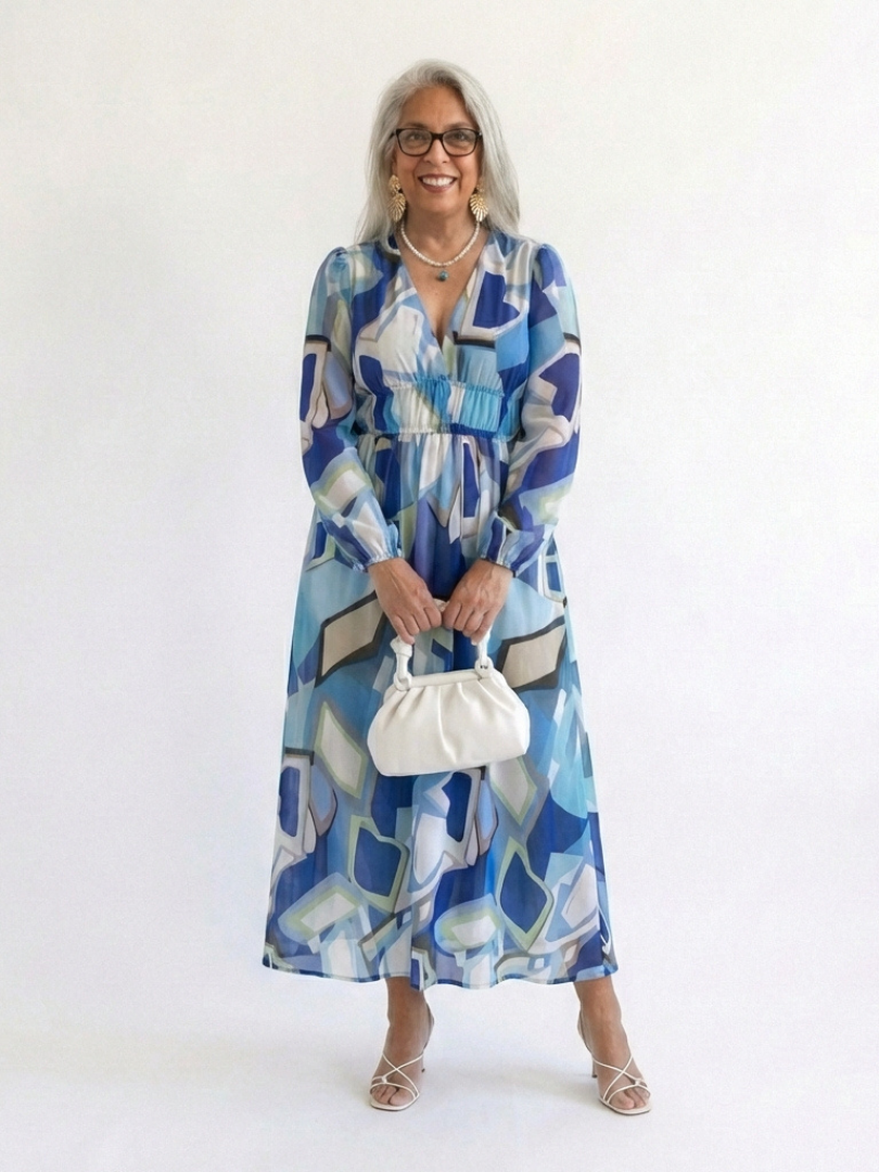 Vestido Largo Floral Manga Larga Mujer | Althea