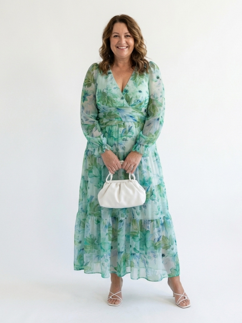 Vestido Largo Floral Manga Larga Mujer | Althea