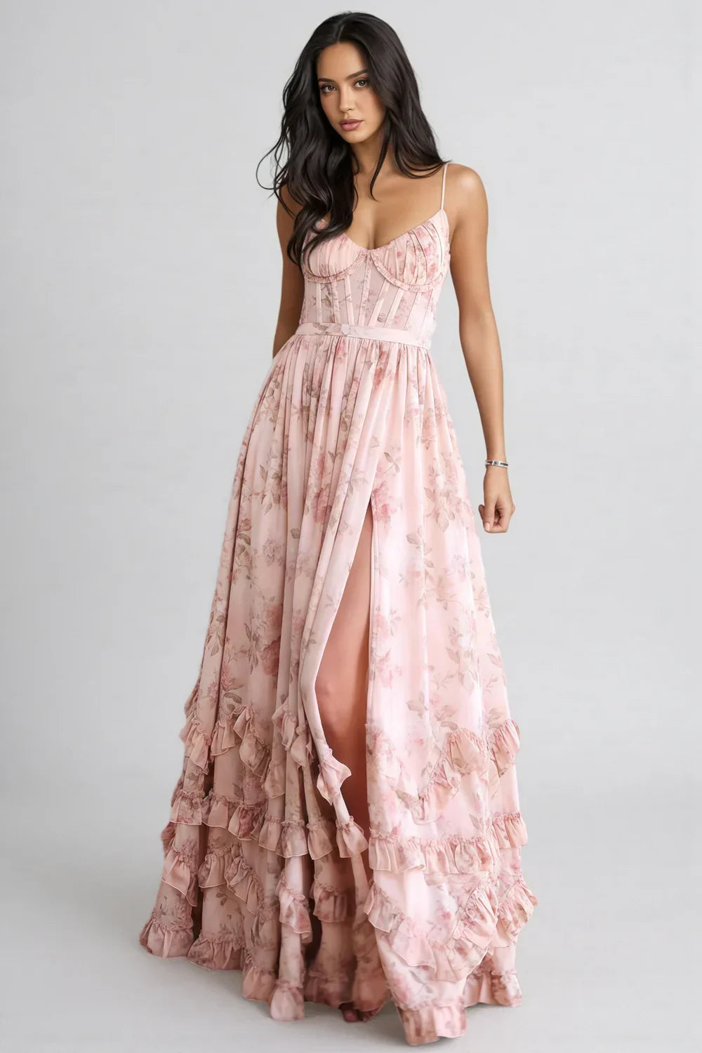 Vestido Largo Maxi Tirantes Abertura | Violeta