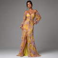 Vestido Floral con escote en V para mujer Eventos  | Ludovica