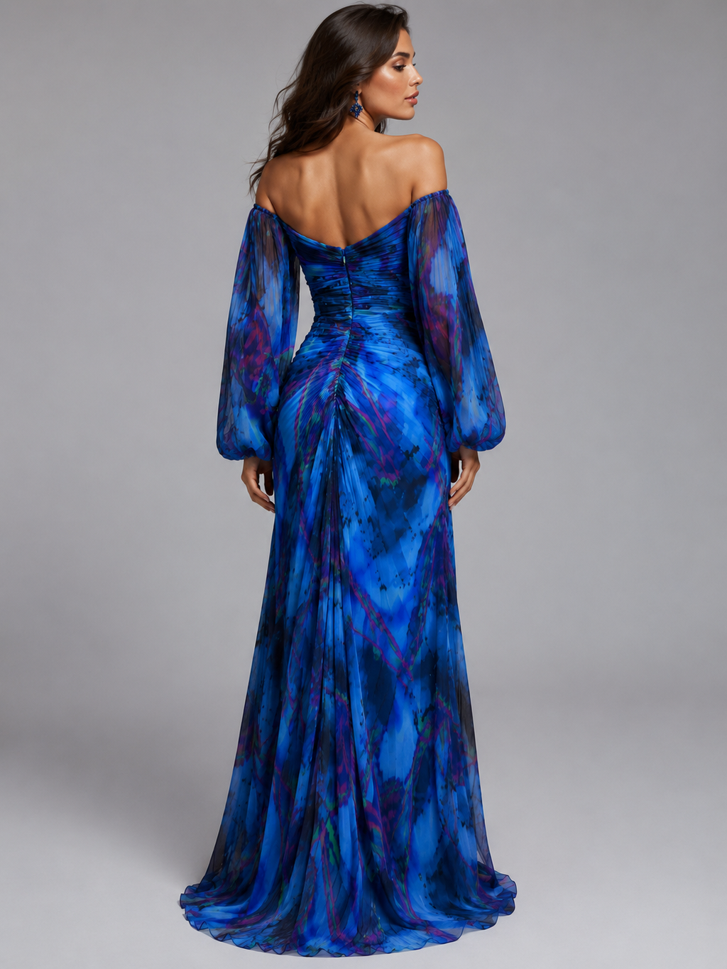 Vestido Floral con escote en V para mujer Eventos  | Ludovica