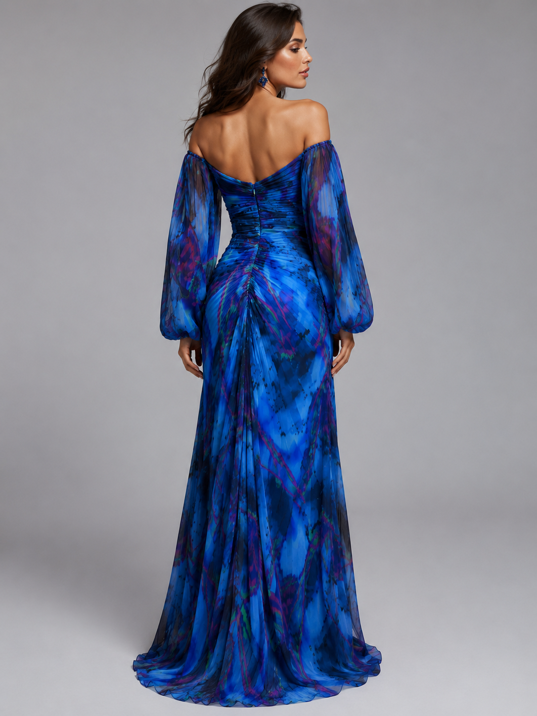 Vestido Floral con escote en V para mujer Eventos  | Ludovica