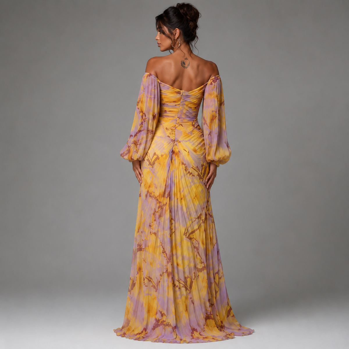 Vestido Floral con escote en V para mujer Eventos  | Ludovica