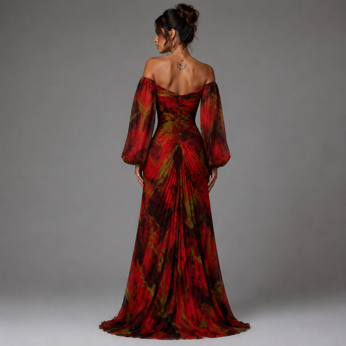 Vestido Floral con escote en V para mujer Eventos  | Ludovica