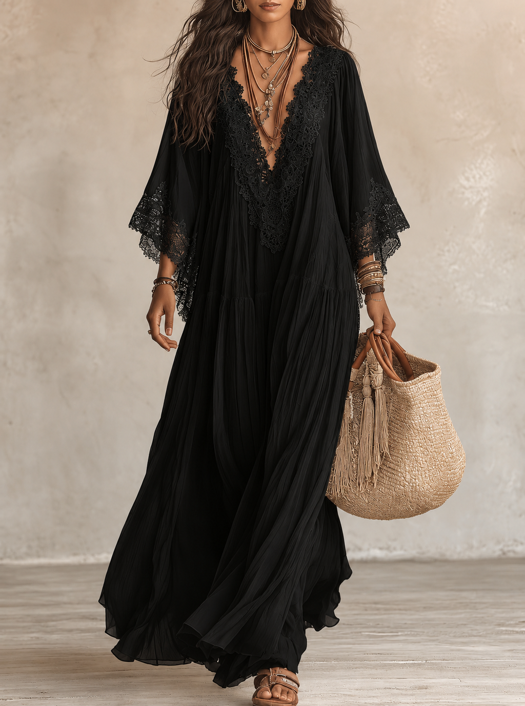 Vestido Ibicenco Largo Bohemio  Blanco para mujer | Brisas