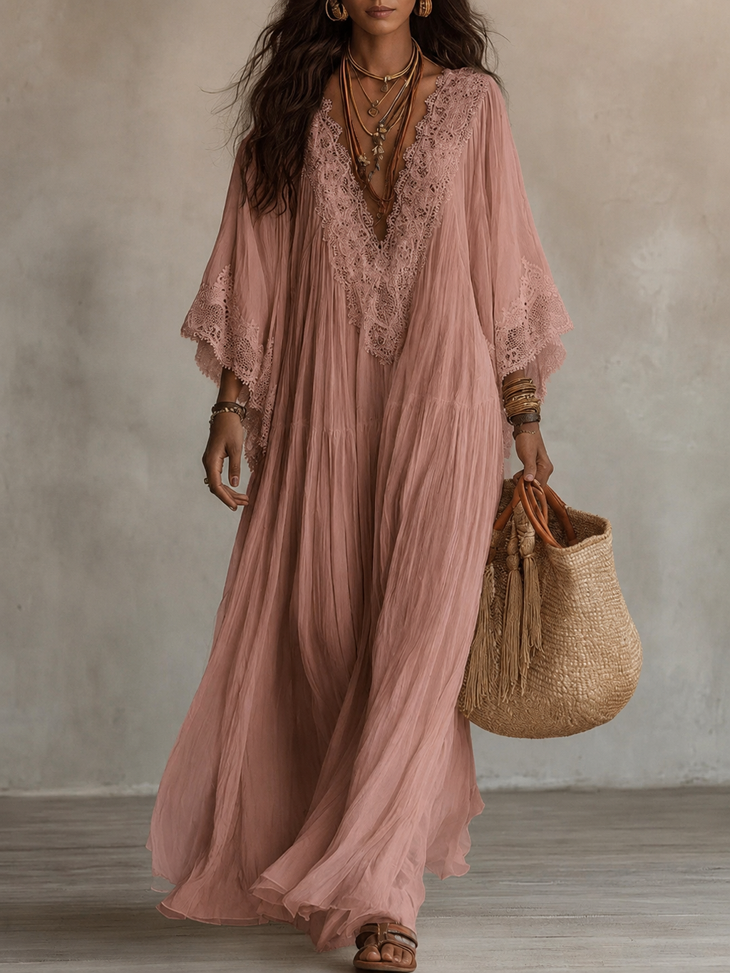 Vestido Ibicenco Largo Bohemio  Blanco para mujer | Brisas