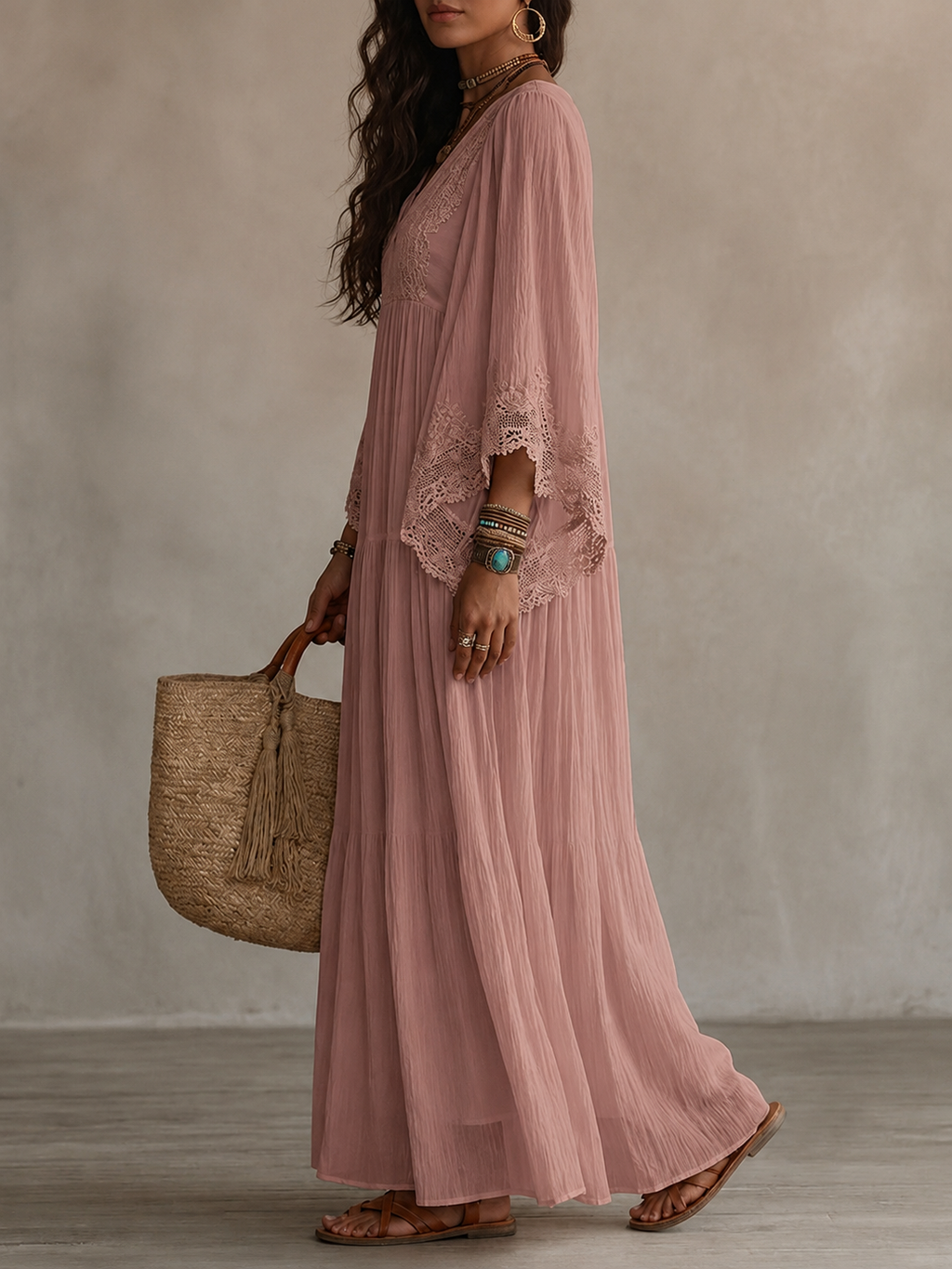 Vestido Ibicenco Largo Bohemio  Blanco para mujer | Brisas