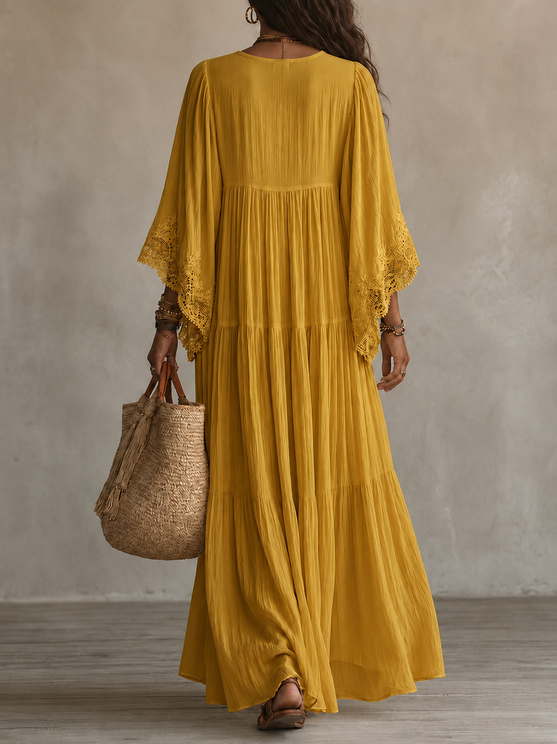 Vestido Ibicenco Largo Bohemio  Blanco para mujer | Brisas