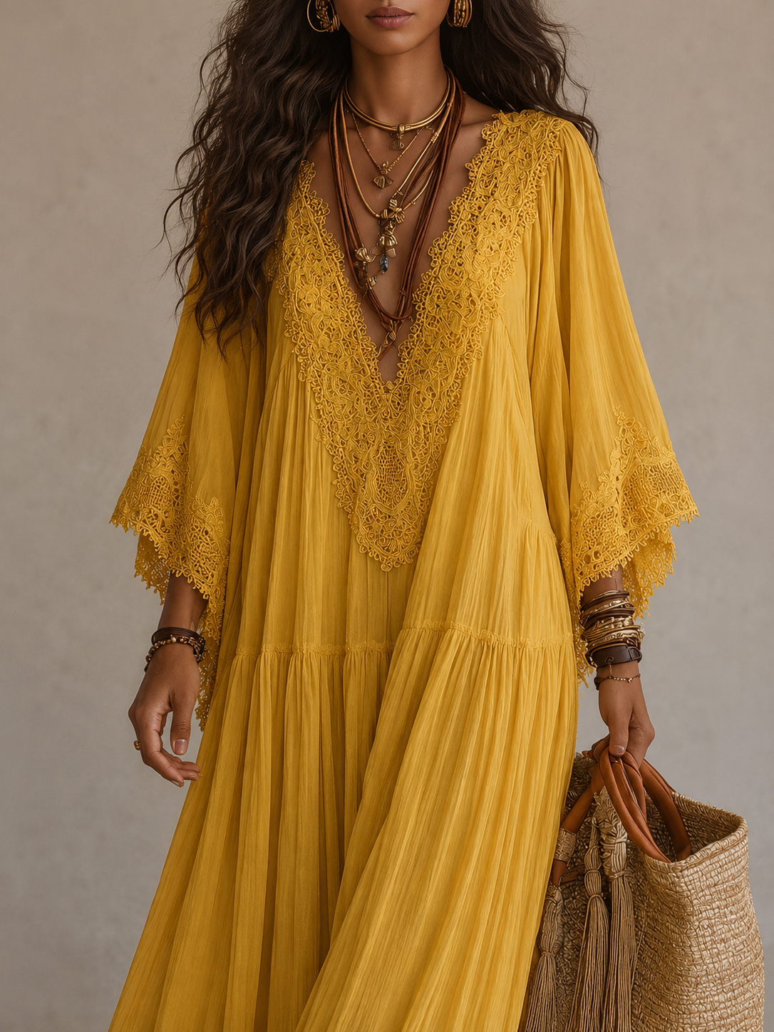 Vestido Ibicenco Largo Bohemio  Blanco para mujer | Brisas