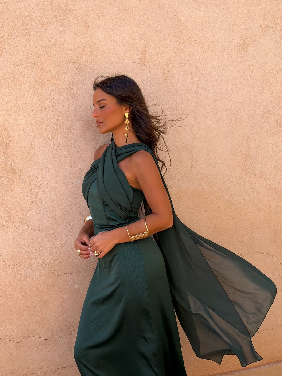 Vestido en Verde Elegante invitada de Boda para Mujer | Teresa
