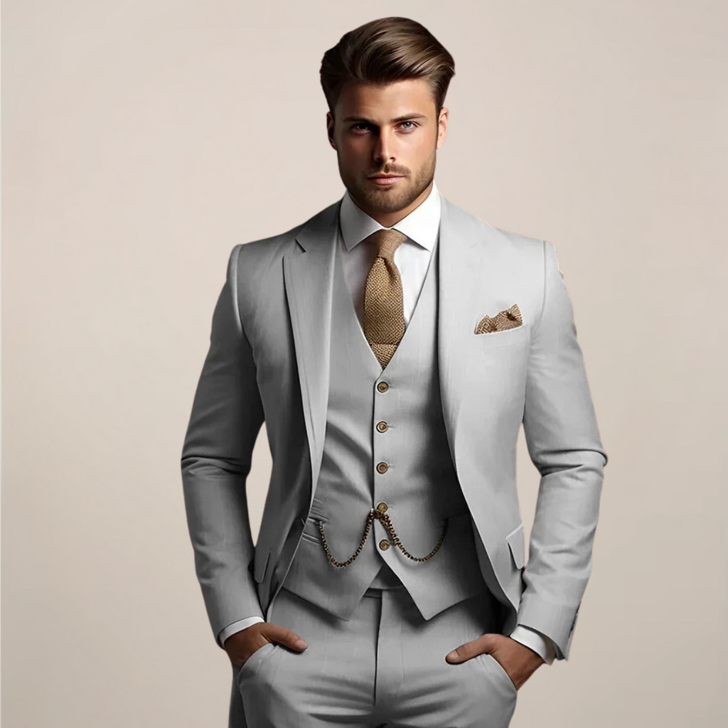 Traje Tres Piezas Boda Hombre Transpirable Primavera | Valmonti
