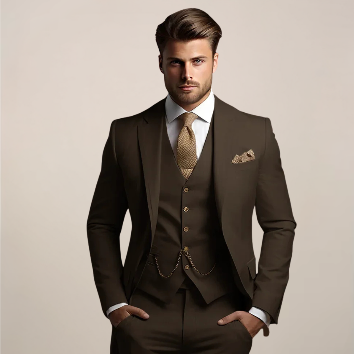 Costume trois pièces de mariage respirant pour homme Printemps | Valmonti