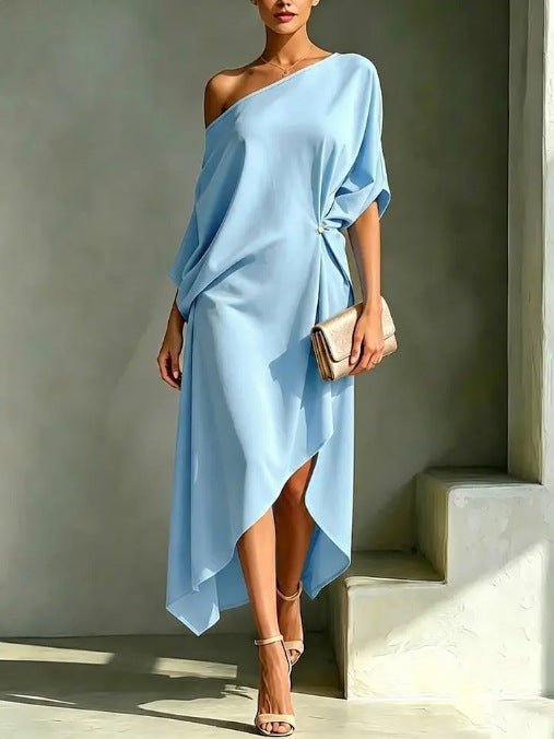 Vestido Invitada de Bodas Elegante Asimétrico | Camila