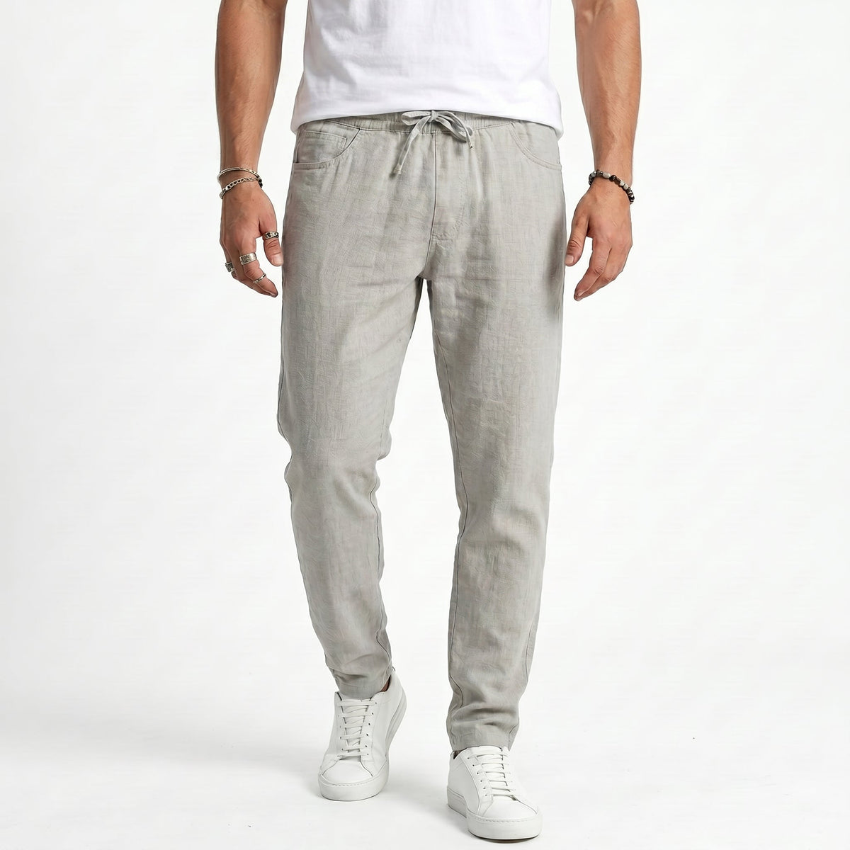 Pantalones Lino Hombre Transpirable