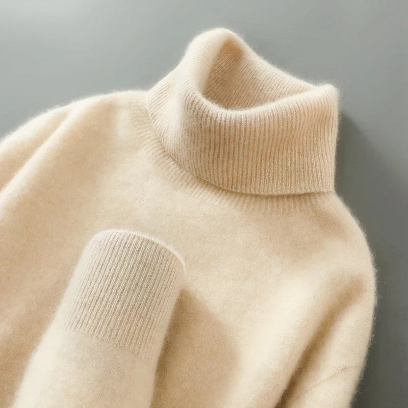 Pull col roulé en laine décontracté Femme | Remy